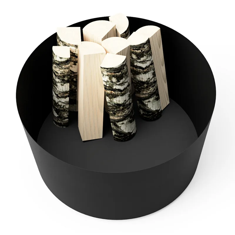 Galvanisert metall rund utendørs plantekasse